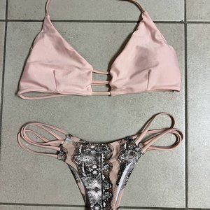 Strappy Snakeskin and blush bikini size M (fits more like a small)